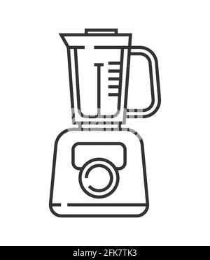Mixer, blender pixel perfect icon vector. Kitchen small appliances line sign. Household tools symbol for app, web. Cooking equipment is shown. Stock Vector