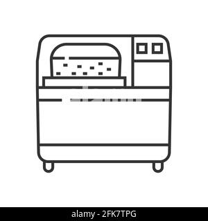 Bread maker, oven pixel perfect icon vector. Kitchen small appliances line sign. Household tools symbol for app, web. Cooking equipment is shown. Stock Vector