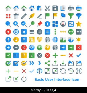 Basic User Interface Icons Stock Vector