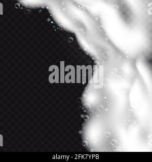 Realistic background with Soap foam. Bath laundry white bubbles, shampoo soap clean bubbling shiny washing hygiene detergent vector. Checkered Stock Vector