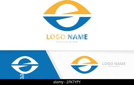 Vector eye logo combination. Unique vision logotype design template. Stock Vector