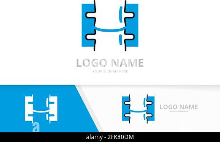 Spine logo design template. Spinal diagnostic center logotype design. Stock Vector