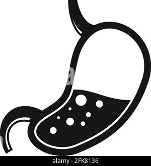Half stomach icon, simple style Stock Vector