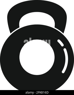 Hard kettlebell digestion icon, simple style Stock Vector