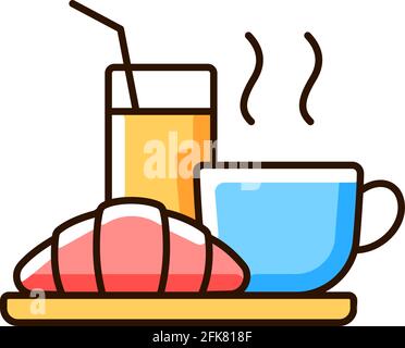 Breakfast RGB color icon Stock Vector