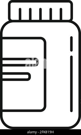 Digestion capsule jar icon, outline style Stock Vector