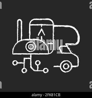 RV electronics chalk white icon on black background Stock Vector