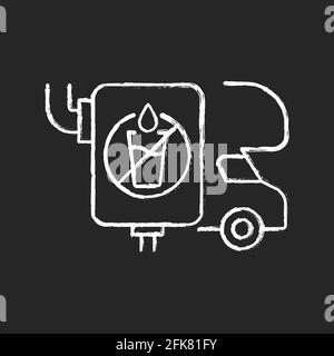 RV wastewater tanks chalk white icon on black background Stock Vector