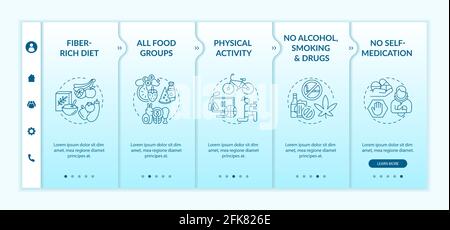 Hepatic health requirements onboarding vector template Stock Vector