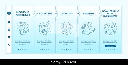 Hepatic impairment types onboarding vector template Stock Vector