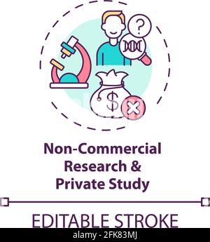 Non-commercial research and private study concept icon Stock Vector