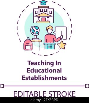 Teaching in educational establishments concept icon Stock Vector Image ...
