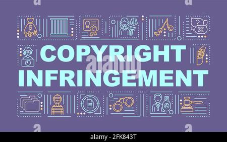 Copyright infringement word concepts banner Stock Vector