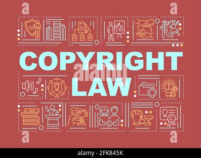 Copyright law word concepts banner Stock Vector