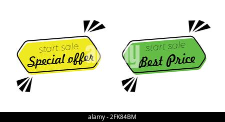 Abstract design. Special offer and best price, big sale text. Modern banner set. Vector Stock Vector