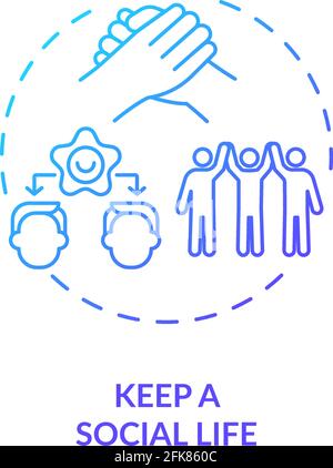 Keep a social life concept icon Stock Vector
