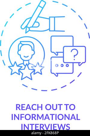 Reach out to informational interviews concept icon Stock Vector