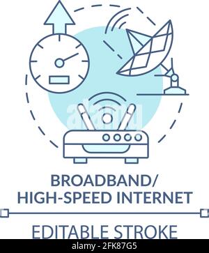 Broadband, high speed internet turquoise concept icon Stock Vector