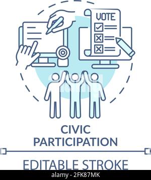 Civic participation turquoise concept icon Stock Vector
