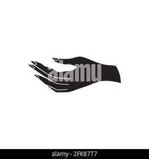 Female hands. Vector silhouette of a hand on a white background Stock Vector