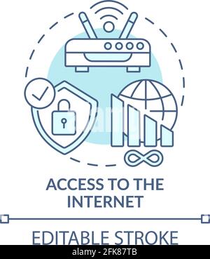 Access to internet turquoise concept icon Stock Vector