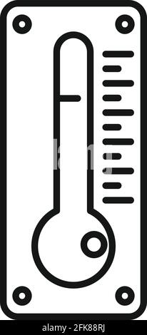 Dry cleaning thermometer icon, outline style Stock Vector