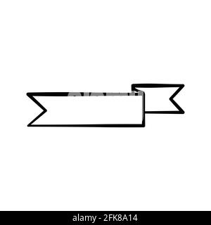 Vector of Black Sketch Ribbons. Blank Banners on white background. Stock Vector