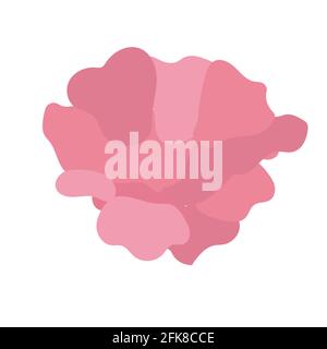 Abstract simple pink flower. Vector illustration islolated in white Stock Vector