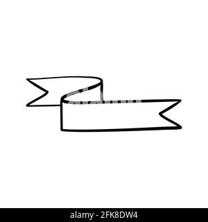Vector of Black Sketch Ribbons. Blank Banners on white background. Stock Vector
