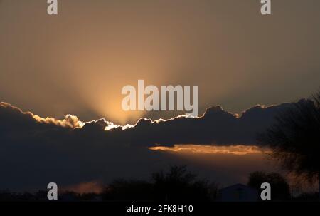 Sunset in Arizona with Multi-Colored Sky Stock Photo