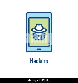 Certified Ethical Hacking icon showing security or hacking idea Stock Vector