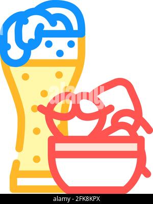 pretzels snack and beer color icon vector illustration Stock Vector