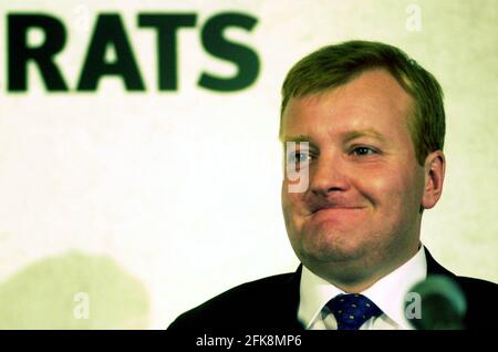 Liberal Democrat conference Bournemouth Sept 2000 Lib Dem leader Charles Kennedy giving a press conference in Bournemouth at the start of his party's conference Stock Photo