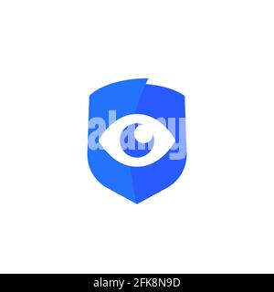 Eye and shield logo design Stock Vector