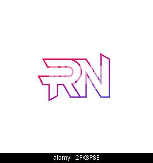RN letters logo line design, vector Stock Vector