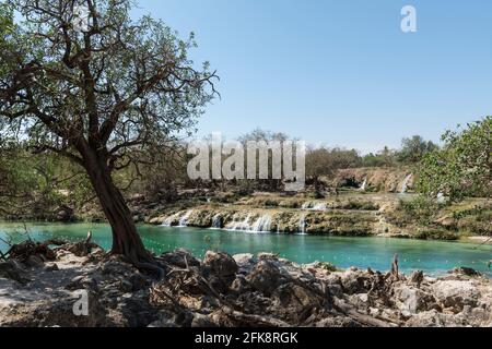 Waterfalls of Wadi Darbat near Salalah in Oman Stock Photo