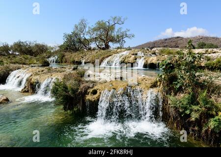 Waterfalls of Wadi Darbat near Salalah in Oman Stock Photo