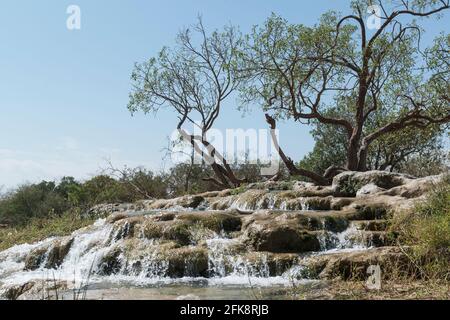 Waterfalls of Wadi Darbat near Salalah in Oman Stock Photo