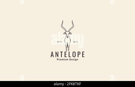 animal line antelope logo vector symbol icon design graphic illustration Stock Vector