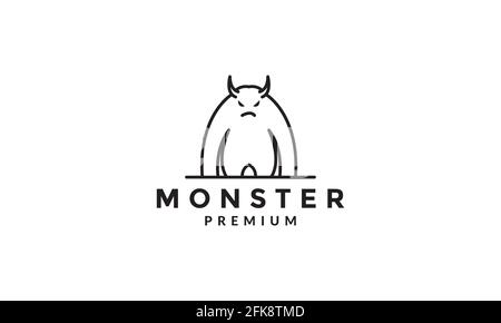 lines big monster angry logo symbol icon vector graphic design illustration Stock Vector