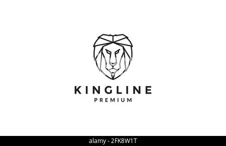 geometric modern lines head lion logo symbol icon vector graphic design illustration Stock Vector