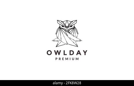 geometric lines modern shape owl logo symbol icon vector graphic design illustration Stock Vector