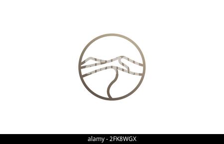 modern shape lines desert on circle logo symbol icon vector graphic design illustration Stock Vector