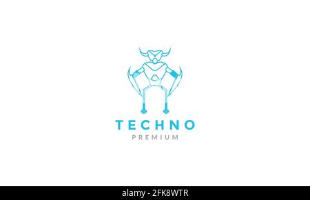 insect tech robots lines logo symbol icon vector graphic design illustration Stock Vector