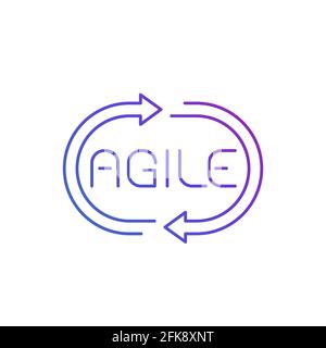 Process management icon. Agile process line symbol Stock Vector Image ...