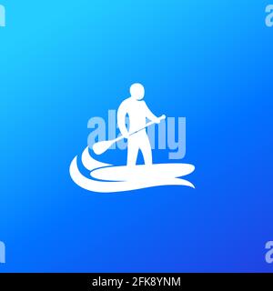 SUP, Stand up paddle surf board icon, vector Stock Vector