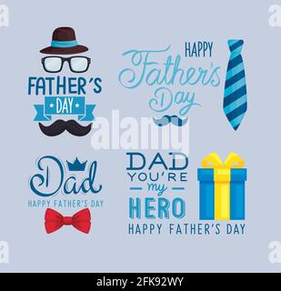 four fathers day celebration icons Stock Vector Image & Art - Alamy