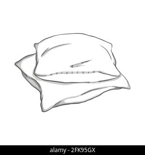 Pillow thin Line icon , sleep symbol, isolated on white background, vector Illustration Stock Vector