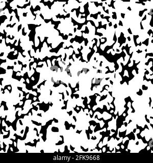 Black chaotic messy pattern, texture background. Grain and noise overlay, irregular free form spots for template backdrop and effects, vector illustra Stock Vector