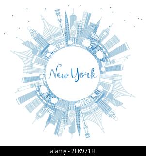 New York American City Landmarks Vector Seamless Pattern Stock Vector ...